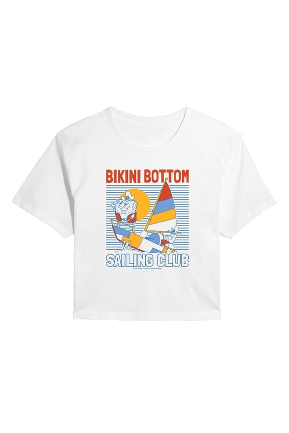 - Bikini Bottom Sailing Club - Juniors Cropped Graphic T-Shirt