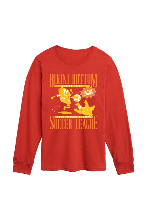 - Bikini Bottom Soccer League - Youth Boys Long Sleeve Graphic T-Shirt