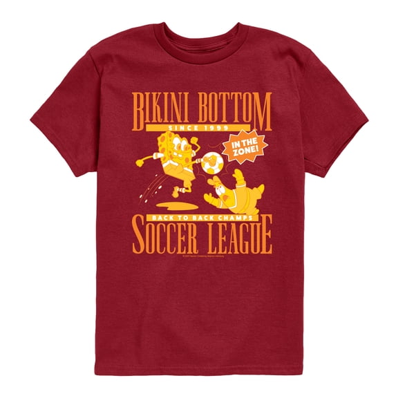 SpongeBob SquarePants - Bikini Bottom Soccer League - Youth Boys Short Sleeve Graphic T-Shirt