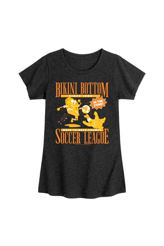 - Bikini Bottom Soccer League - Youth Girls Fitted Short Sleeve T-Shirt