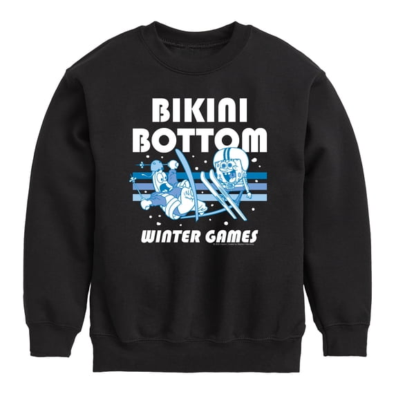 SpongeBob SquarePants - Bikini Bottom Winter Games Boys' Graphic Long Sleeve Fleece Sweatshirt
