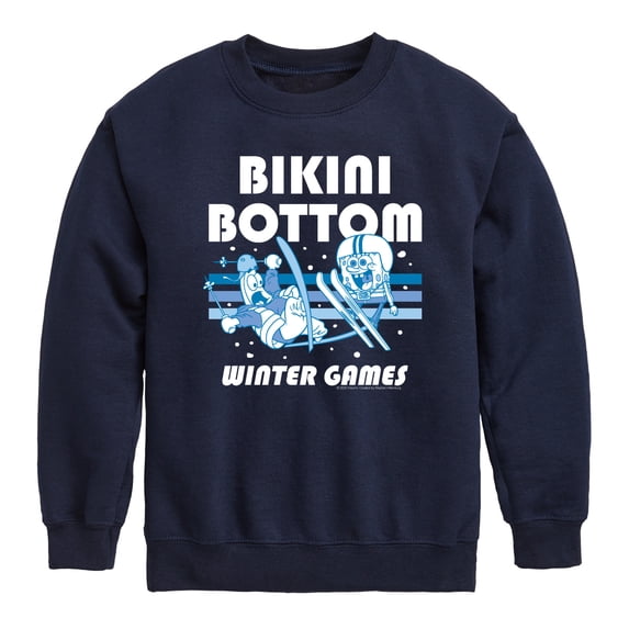 SpongeBob SquarePants - Bikini Bottom Winter Games Boys' Graphic Long Sleeve Fleece Sweatshirt
