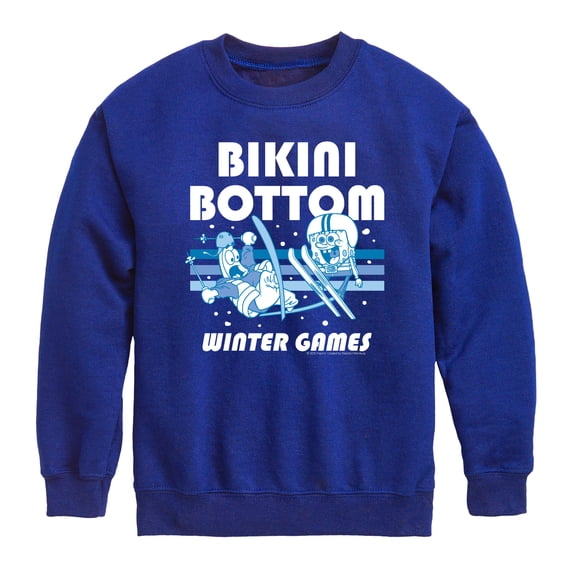 SpongeBob SquarePants - Bikini Bottom Winter Games Boys' Graphic Long Sleeve Fleece Sweatshirt