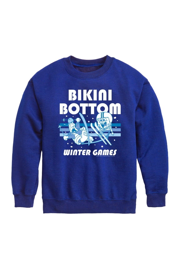 - Bikini Bottom Winter Games - Youth Boys Crew Fleece Sweatshirt