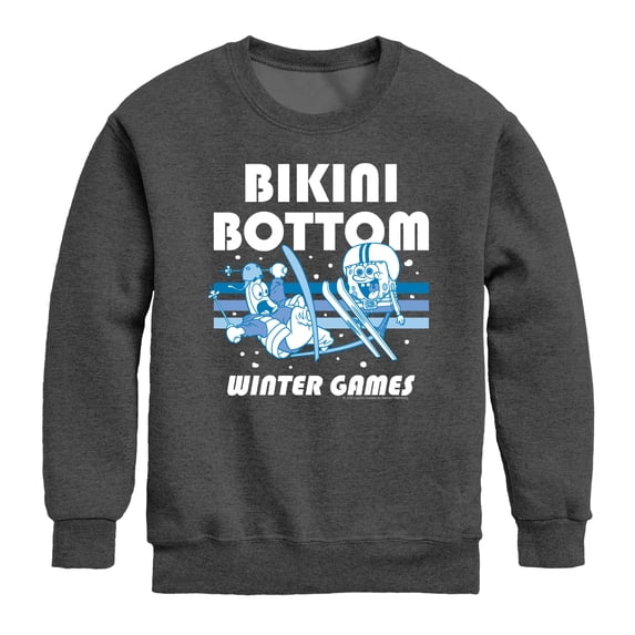 SpongeBob SquarePants - Bikini Bottom Winter Games Boys' Graphic Long Sleeve Fleece Sweatshirt