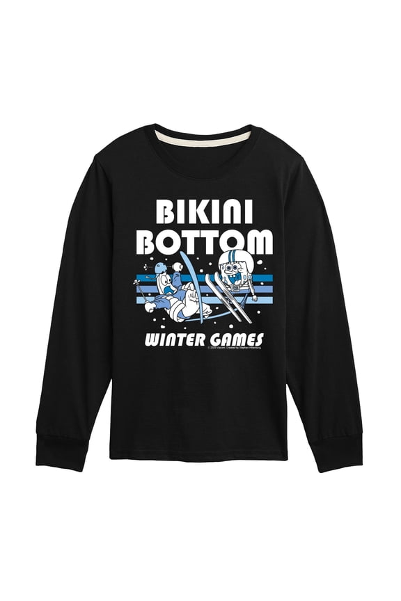 - Bikini Bottom Winter Games - Youth Boys Long Sleeve Graphic T-Shirt