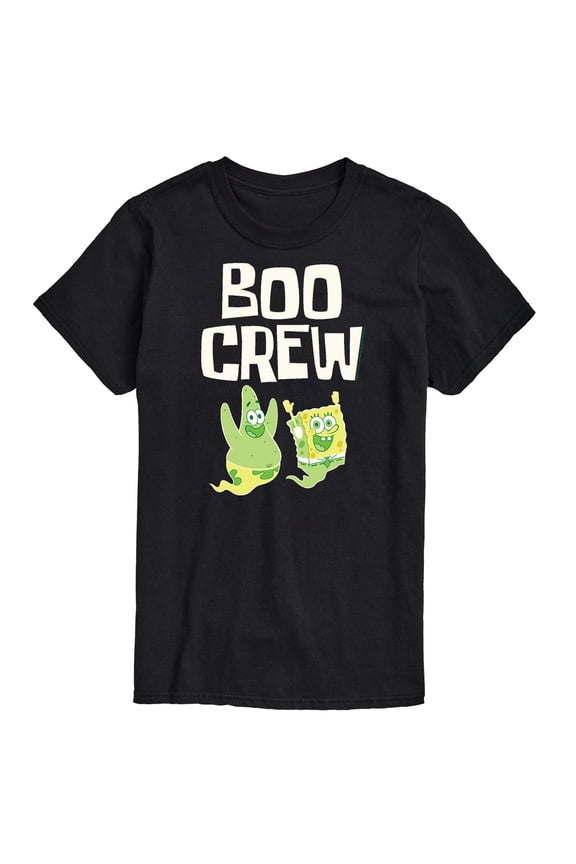 - Boo Crew Patrick and Spongebob Glow In The Dark - Men's Short Sleeve Graphic T-Shirt
