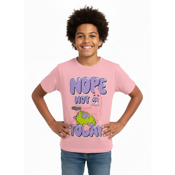SpongeBob SquarePants, Boys' & Big Boys' Graphic T-Shirt, Nope Patrick, Sizes 4-18