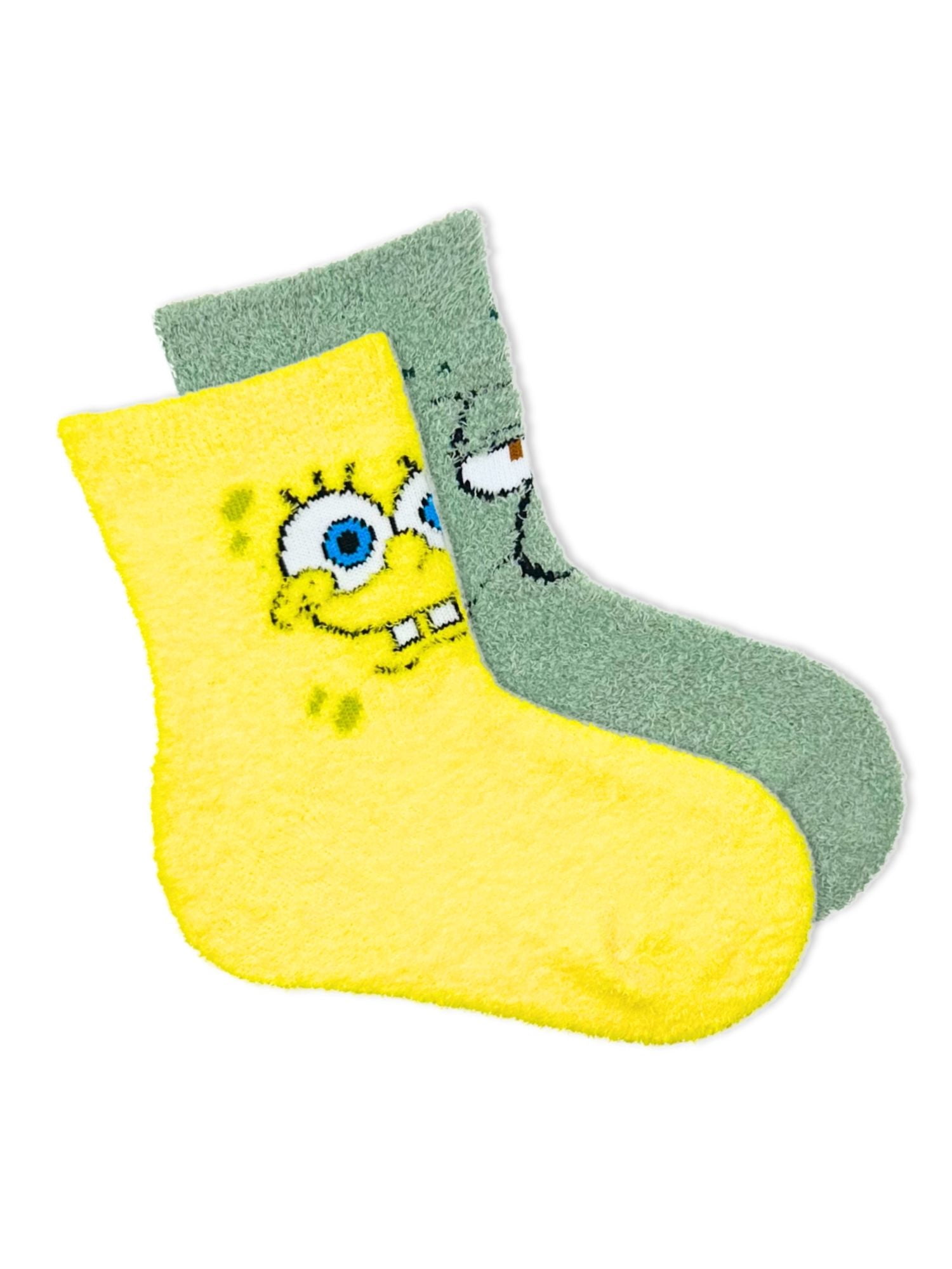 SpongeBob SquarePants Boys Cozy Socks, 2-Pack, Sizes S/M-M/L