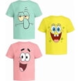 thumbnail image 1 of SpongeBob SquarePants Boys' Graphic T-Shirts (3-Pack) â Toddler to Big Kids | 5T | Green/Yellow/Pink, 1 of 7