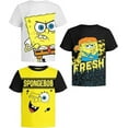 thumbnail image 1 of SpongeBob SquarePants Boys' Graphic T-Shirts (3-Pack) – Toddler to Big Kids | 5T | White/Yellow/Black, 1 of 7