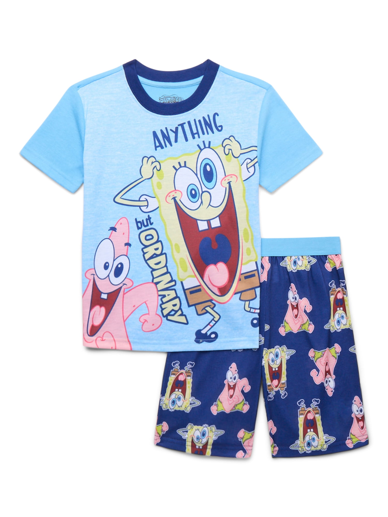 SpongeBob SquarePants Boys Pajamas Graphic Tee and Shorts Sleep Set ...