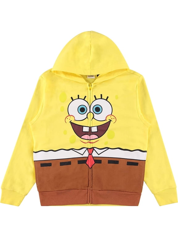 Boys Costume Hoodie, Patrick Starfish, Mr Krabs, Squidward Cosplay Dress Up Costume Hoodie Yellow, Large