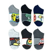 SpongeBob SquarePants, Boys No-Show Socks, 6-Pack, Sizes S-L