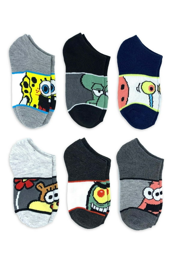 , Boys No-Show Socks, 6-Pack, Sizes S-L