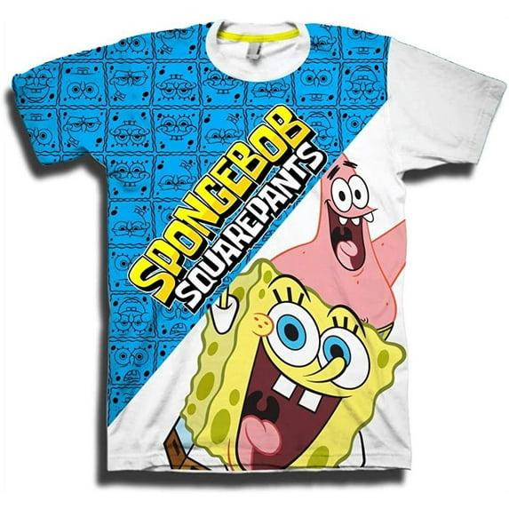 SpongeBob SquarePants Boys' T-Shirt (Medium, Diagonal)