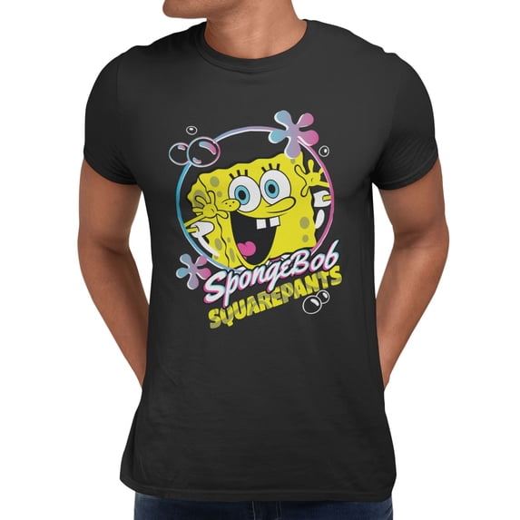 SpongeBob SquarePants Bubbles Men's T-Shirt (Black, S-XXXL)