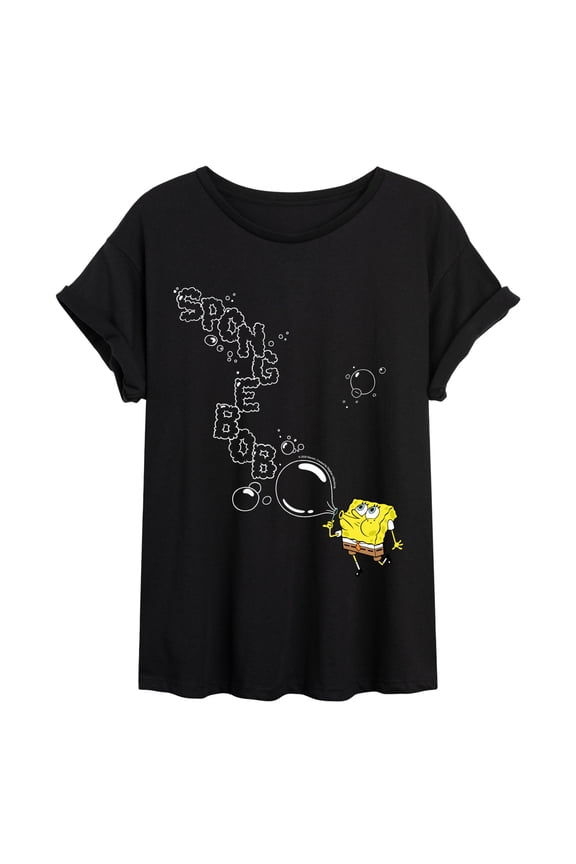 - Bubbles - Juniors Oversized Graphic T-Shirt