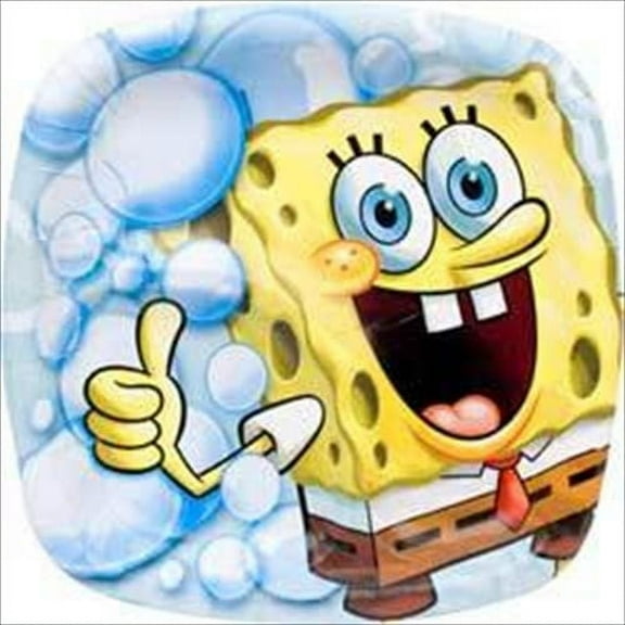 Various Party SpongeBob SquarePants Disposable Paper Plates, 8 Count, 1 Pack