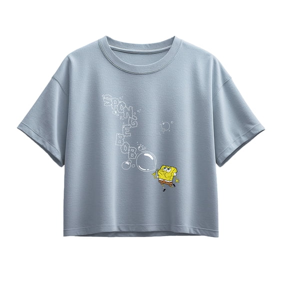 SpongeBob SquarePants - Bubbles Short Sleeve Boxy Graphic T-Shirt