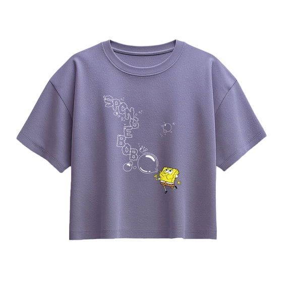 SpongeBob SquarePants - Bubbles Short Sleeve Boxy Graphic T-Shirt