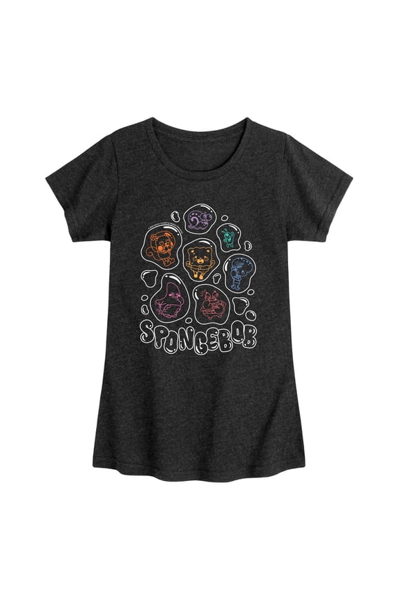 - Bubbles - Youth Girls Fitted Short Sleeve T-Shirt