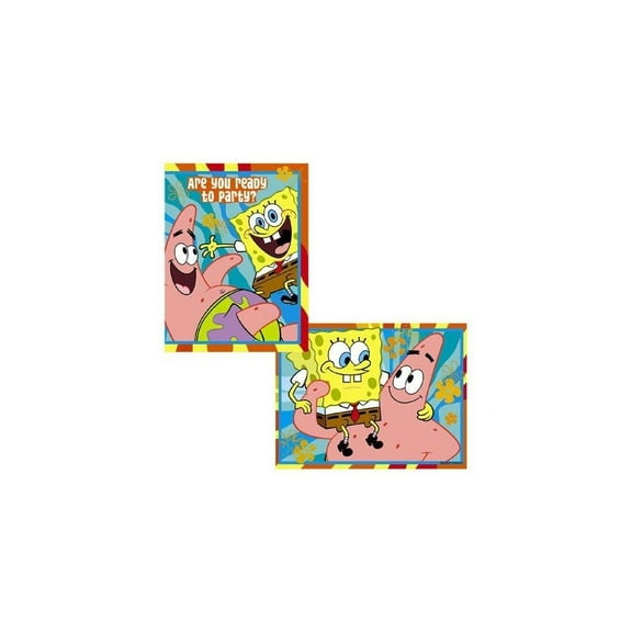 SpongeBob 'Buddies' Invitations and Thank You Notes w/ Envelopes 8ct