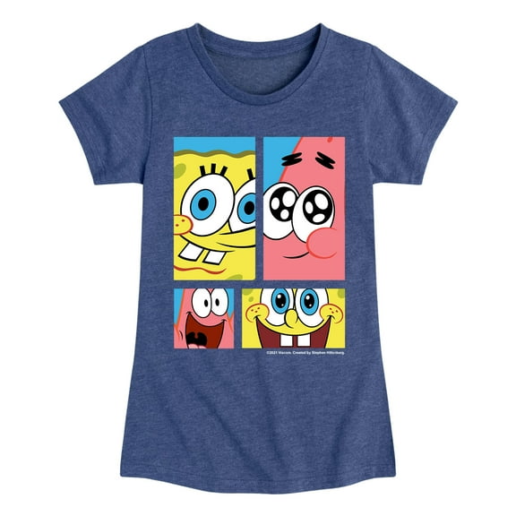 SpongeBob SquarePants - Character Grid - Girls Short Sleeve T-Shirt