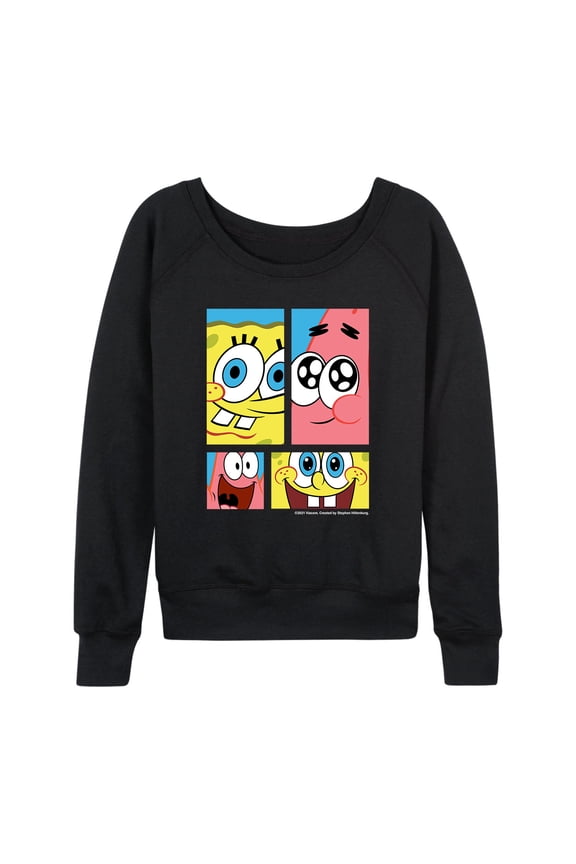 - Character Grid - Ladies French Terry Long Sleeve Shirt