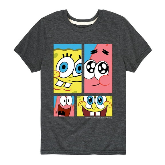 SpongeBob SquarePants - Character Grid - Toddler And Youth Short Sleeve Graphic T-Shirt