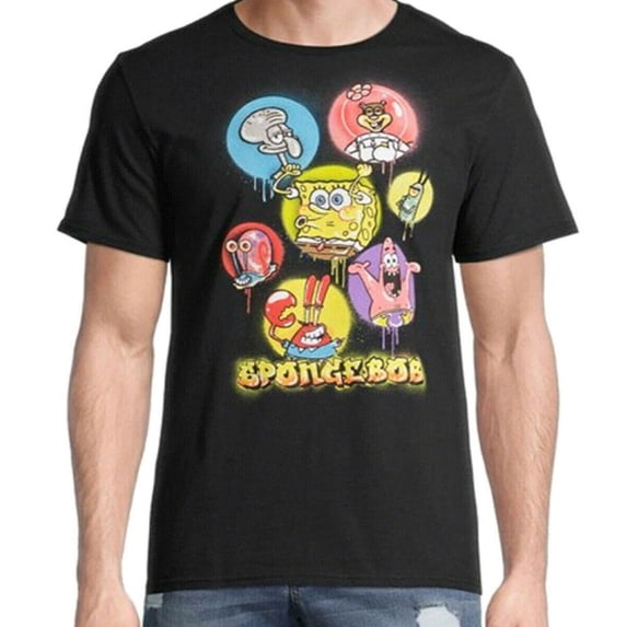 SpongeBob SquarePants Character Group Shot Men's T-Shirt (2XL)