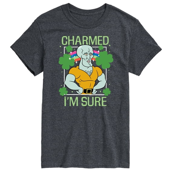 SpongeBob SquarePants - Charmed I'm Sure Handsome Squidward - Men's Short Sleeve Graphic T-Shirt