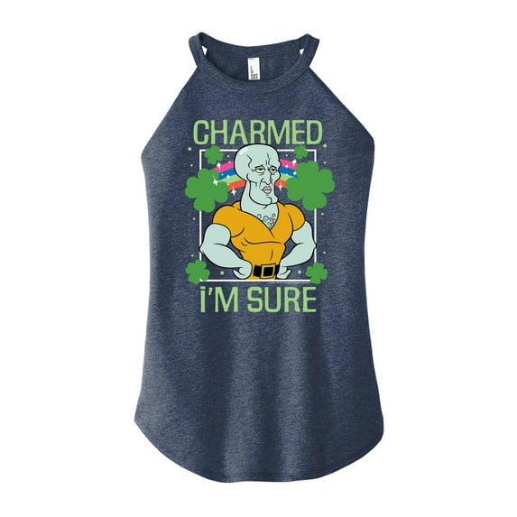 SpongeBob SquarePants - Charmed I'm Sure - Juniors High Neck Tank Top