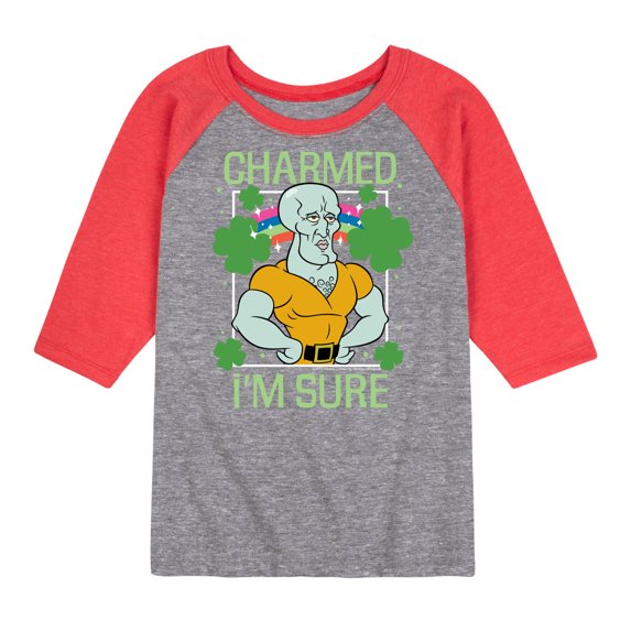 SpongeBob SquarePants - Charmed I'm Sure - Toddler And Youth Raglan Graphic T-Shirt
