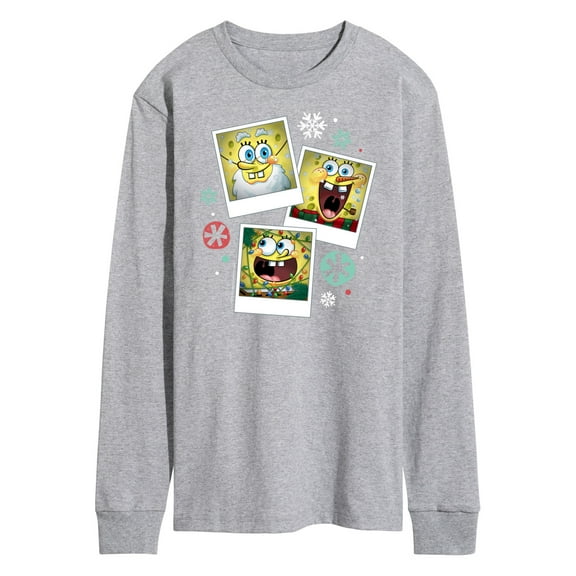 SpongeBob SquarePants - Christmas Photo Collage - Men's Long Sleeve T-Shirt