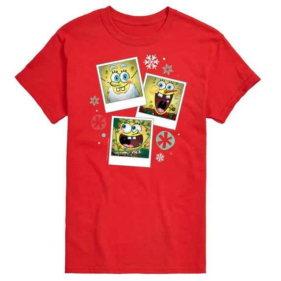 SpongeBob SquarePants - Christmas Photo Collage - Men's Short Sleeve Graphic T-Shirt