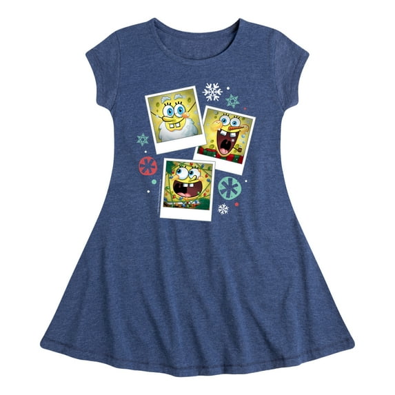 SpongeBob SquarePants - Christmas Photo Collage - Toddler And Youth Girls Fit And Flare Dress