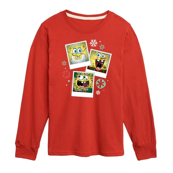 SpongeBob SquarePants - Christmas Photo Collage - Toddler And Youth Long Sleeve Graphic T-Shirt