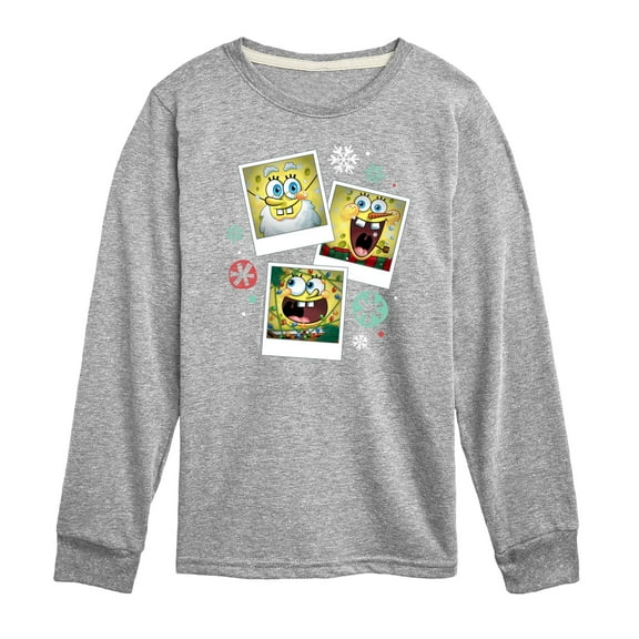 SpongeBob SquarePants - Christmas Photo Collage - Toddler And Youth Long Sleeve Graphic T-Shirt