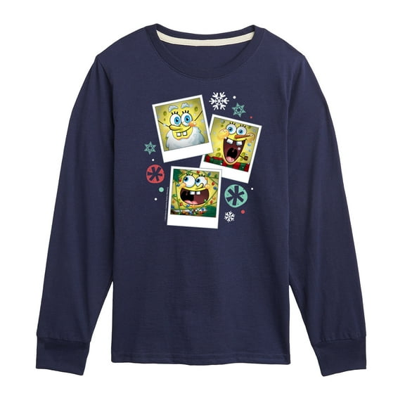 SpongeBob SquarePants - Christmas Photo Collage - Toddler And Youth Long Sleeve Graphic T-Shirt