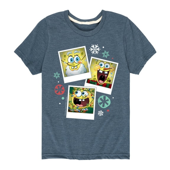 SpongeBob SquarePants - Christmas Photo Collage - Toddler And Youth Short Sleeve Graphic T-Shirt