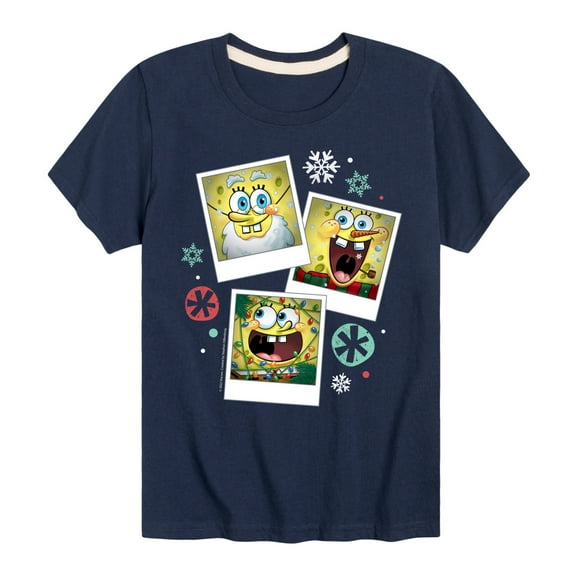 SpongeBob SquarePants - Christmas Photo Collage - Toddler And Youth Short Sleeve Graphic T-Shirt