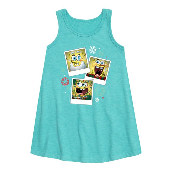 SpongeBob SquarePants - Christmas  Photo Collage - Toddler and Youth Girls A-line Dress