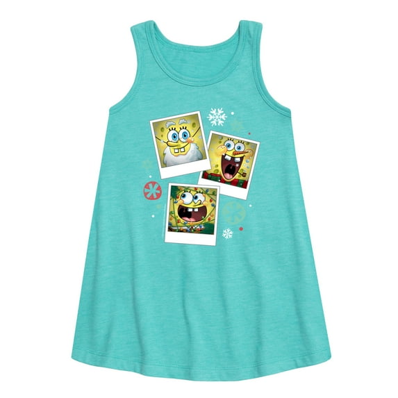 SpongeBob SquarePants - Christmas Photo Collage - Toddler and Youth Girls A-line Dress