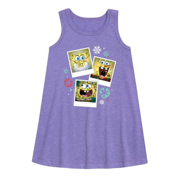 SpongeBob SquarePants - Christmas  Photo Collage - Toddler and Youth Girls A-line Dress