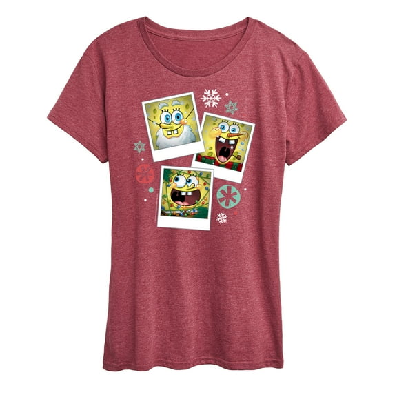 SpongeBob SquarePants - Christmas Photo Collage - Women's Lightweight French Terry Pullover
