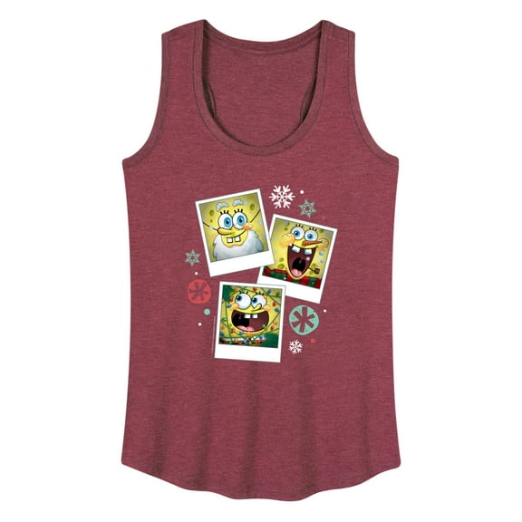SpongeBob SquarePants - Christmas Photo Collage - Women's Racerback Tank Top