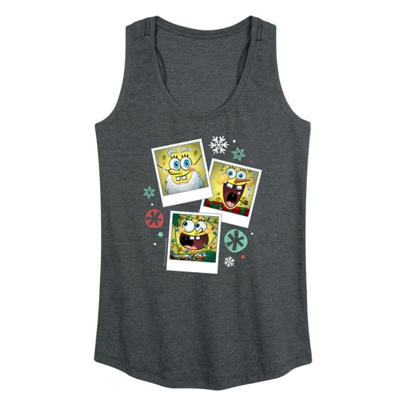 SpongeBob SquarePants - Christmas Photo Collage - Women's Racerback Tank Top