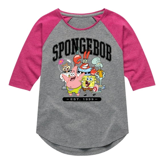 SpongeBob SquarePants - Collegiate - Toddler & Youth Girls Raglan Graphic T-Shirt