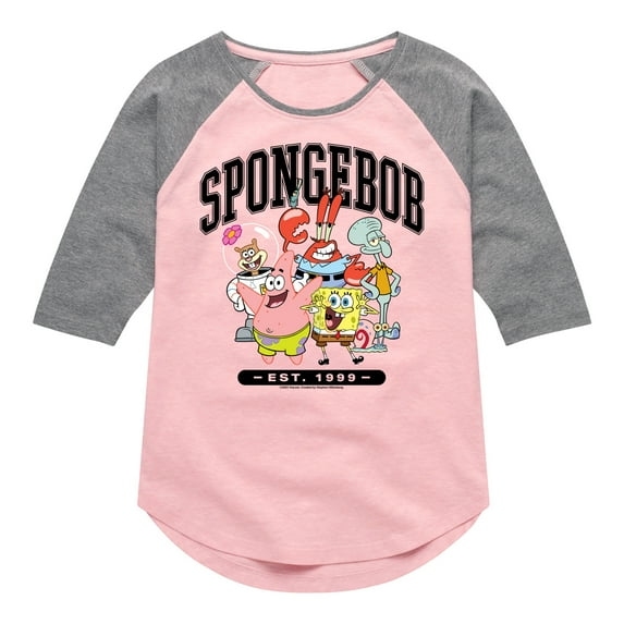 SpongeBob SquarePants - Collegiate - Toddler & Youth Girls Raglan Graphic T-Shirt